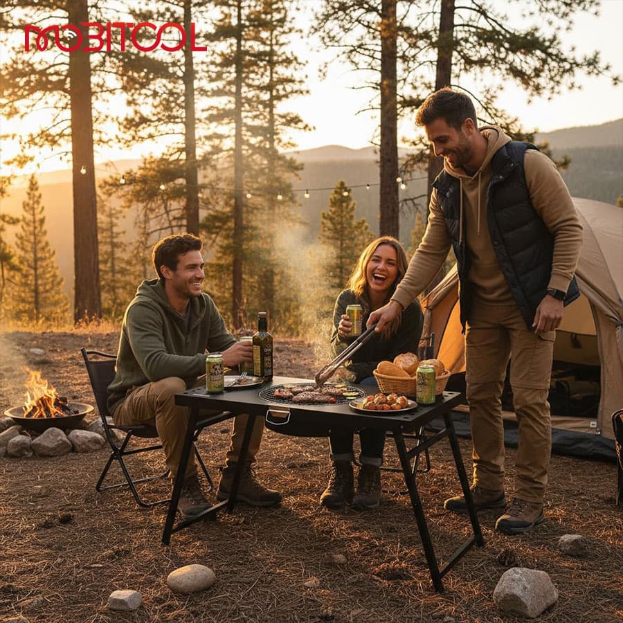 میز باربیکیو ذغالی تاشو کمپینگ گرین لاین Green Lion Portable BBQ Camping Table — تصویر ۷