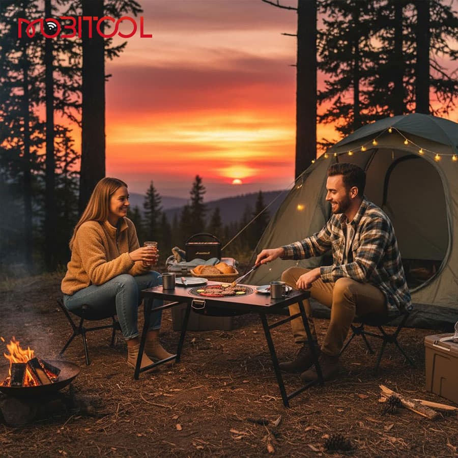 میز باربیکیو ذغالی تاشو کمپینگ گرین لاین Green Lion Portable BBQ Camping Table — تصویر ۴