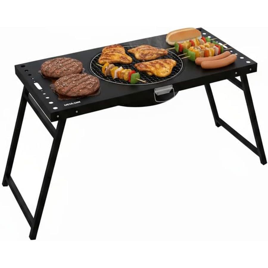 میز باربیکیو ذغالی تاشو کمپینگ گرین لاین Green Lion Portable BBQ Camping Table