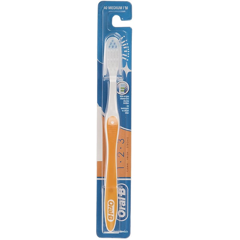 مسواک اورال بی مدل 1.2.3 Clean Fresh با برس متوسط