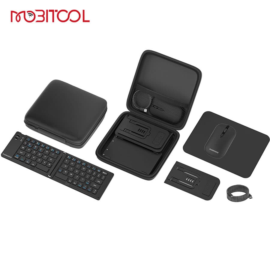ست موس،کیبورد،استندموبایل،کابل شارژ پرودو Porodo 6 In 1 Keyboard & Mouse Set — تصویر ۳