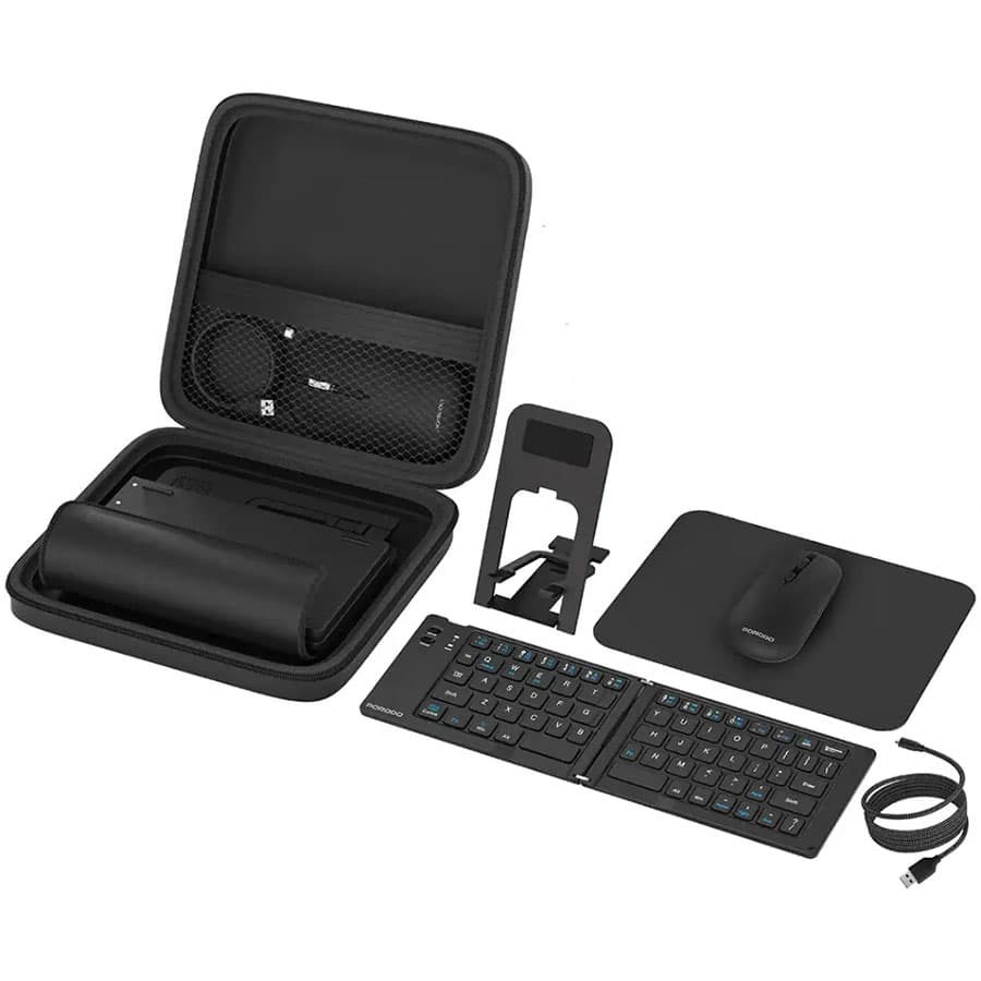 ست موس،کیبورد،استندموبایل،کابل شارژ پرودو Porodo 6 In 1 Keyboard & Mouse Set