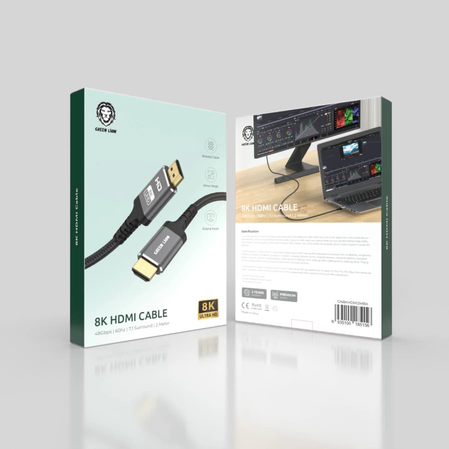 کابل اچ دی ام آی 2 متری 8K گرین لاین Green Lion 8K HDMI Cable 2 Meter — تصویر ۱۰