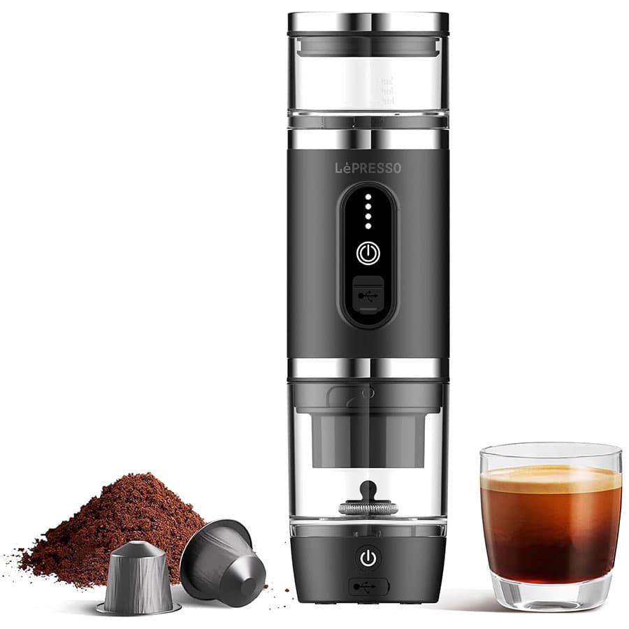 قهوه ساز شارژی قابل حمل و کف‌ ساز شیر لپرسو Lepresso 4 in 1 Portable Coffee Machine with Milk Frother LPCFFM4IN1