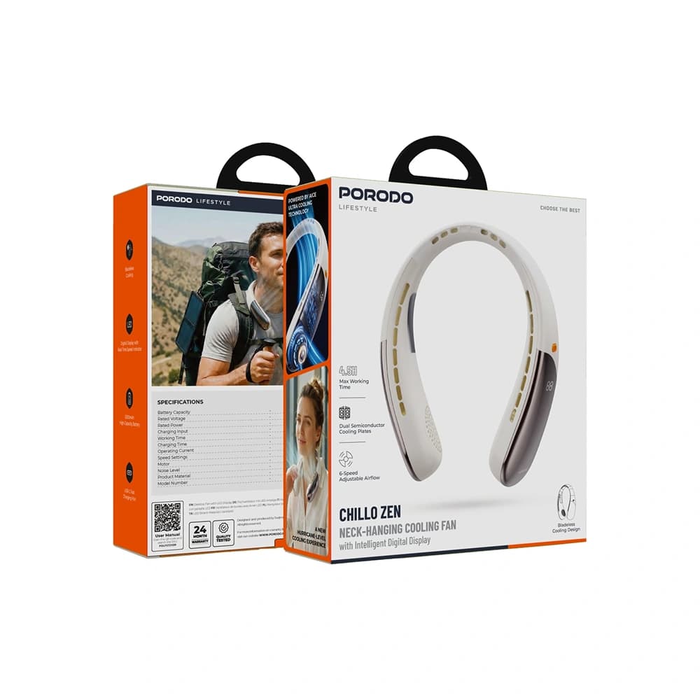پنکه گردنی شارژی پرودو Porodo Lifestyle Chillo Zen PDLFSTZH39BK — تصویر ۱۱