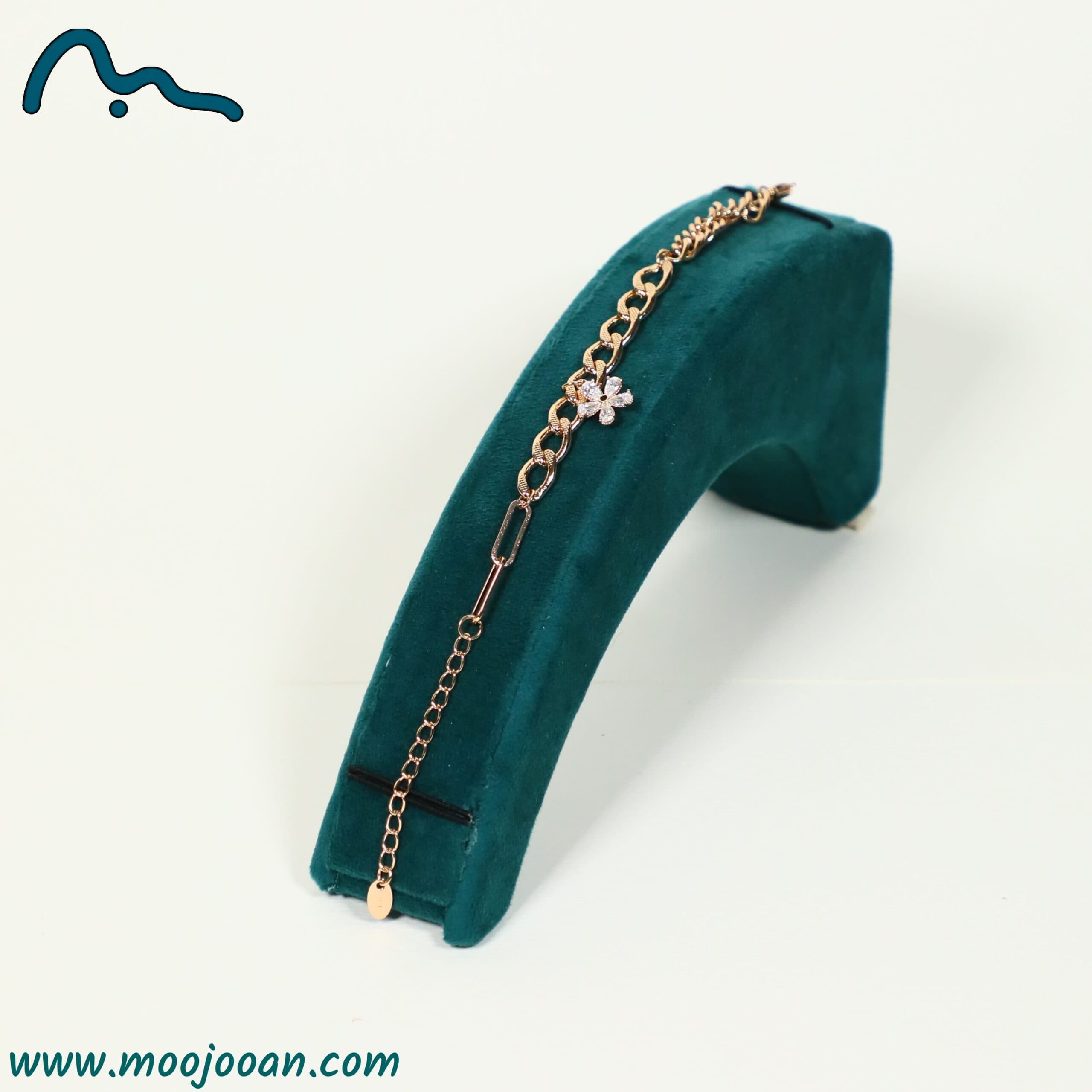 دستبند زنجیری گل نگین‌دار ژوپینگ — تصویر ۳