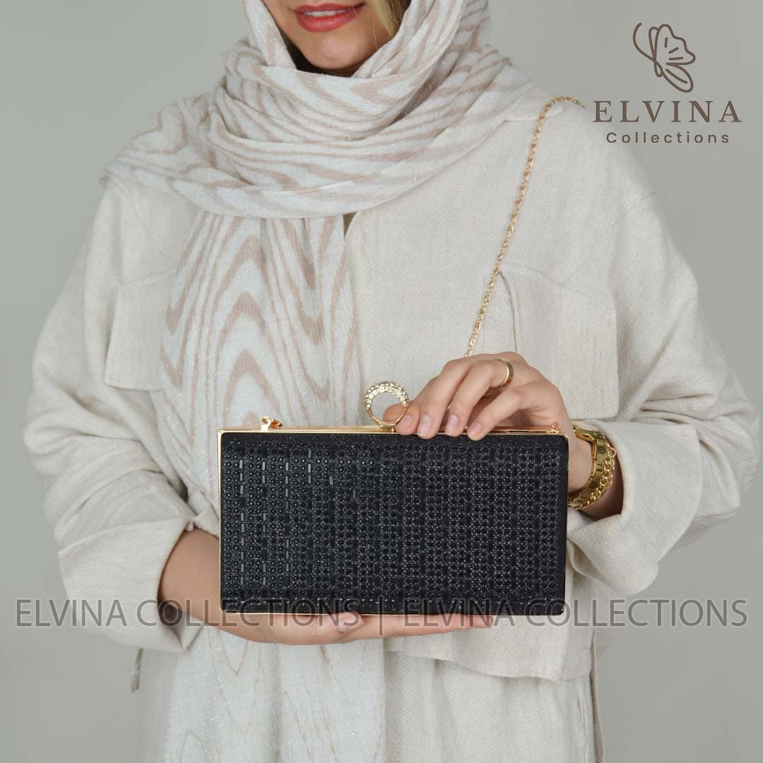 کیف مجلسی زنانه انگشتری نسیم بند زنجیری — تصویر ۶