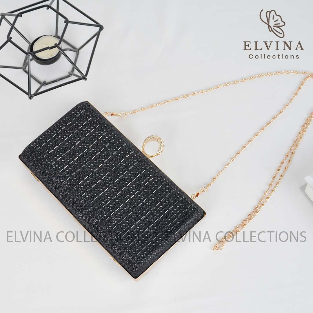 کیف مجلسی زنانه انگشتری نسیم بند زنجیری — تصویر ۵