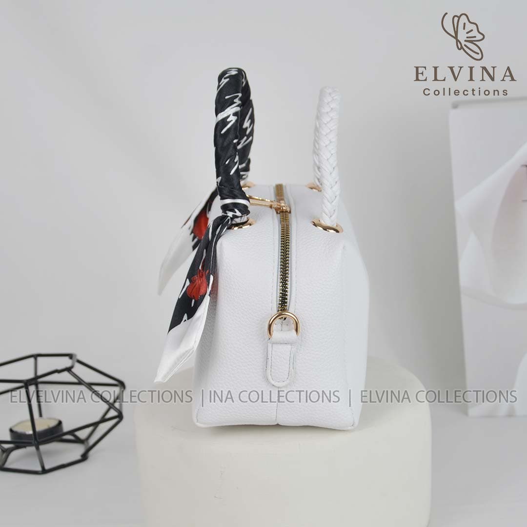 کیف دستی و دوشی اسکارف دار سودا min min — تصویر ۵