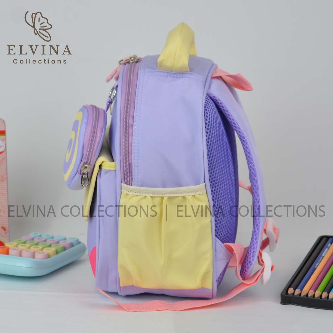 کیف مهدکودکی دخترانه فانتزی طرح آبنبات کد 1642 دارای آویز — تصویر ۹