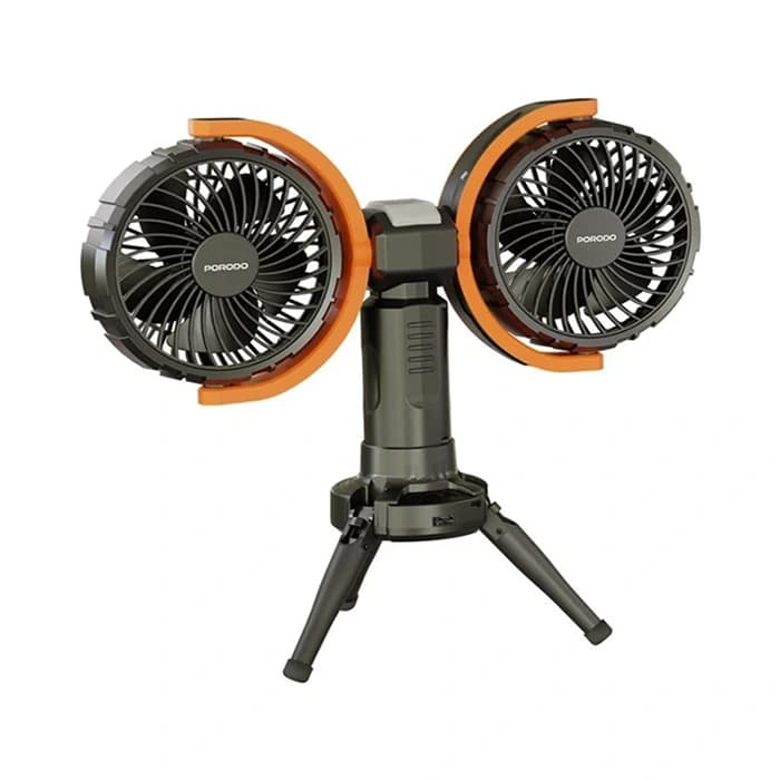 پنکه رومیزی شارژی و پاوربانک پرودو Porodo Dual-Head Oscillating Fan PD-LFST150 دارای چراغ LED — تصویر ۲
