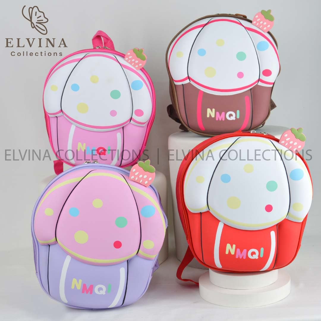 کوله پشتی فانتزی بچگانه طرح کاپ کیک کد1602 — تصویر ۲