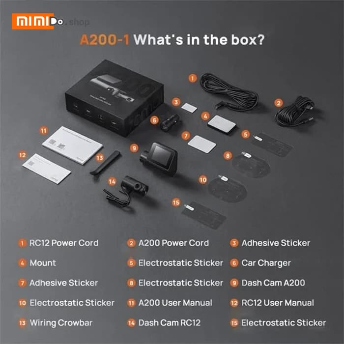 دوربین فیلم برداری خودرو شیائومی Xiaomi 70mai A200 Set به همراه دوربین عقب — تصویر ۷