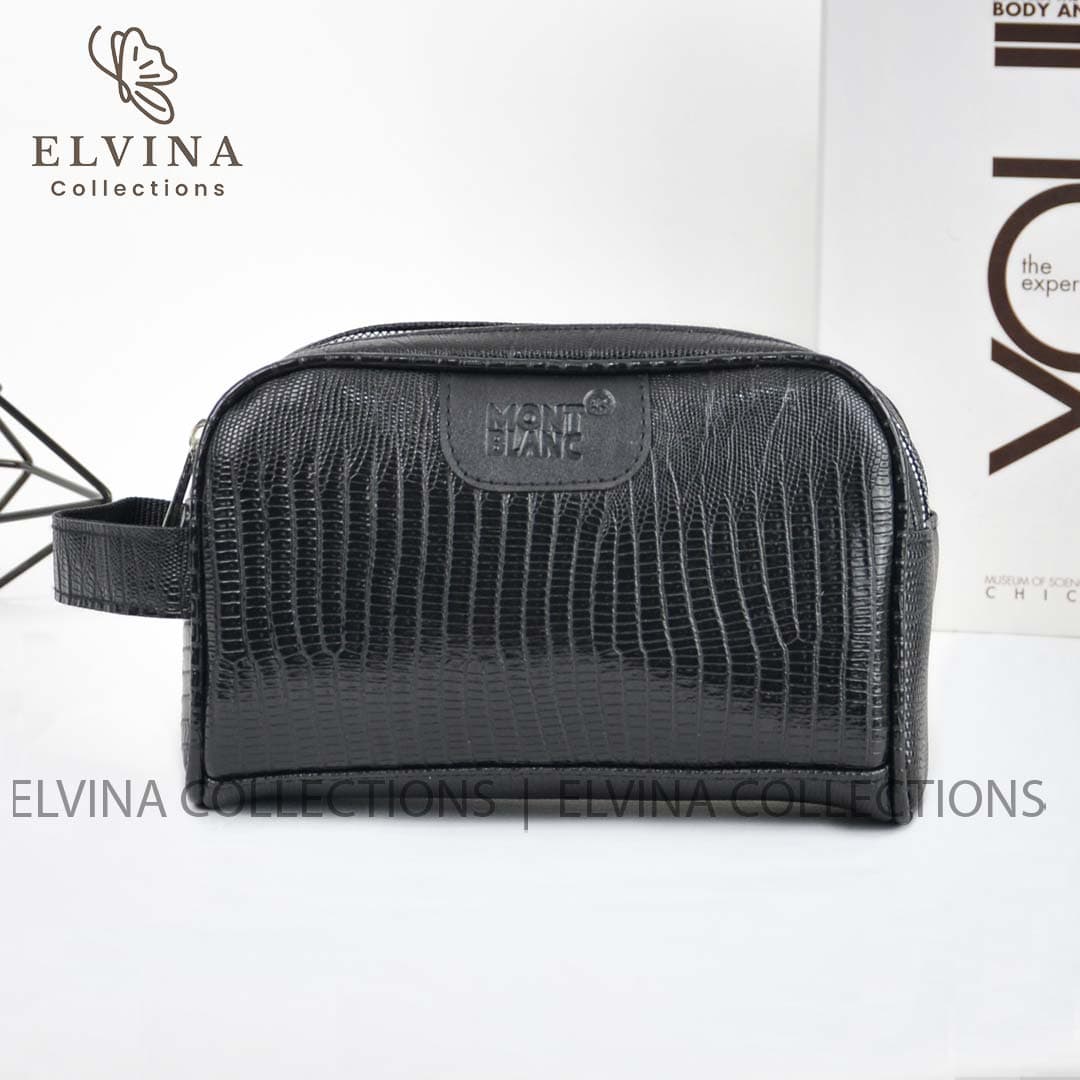 شوزبگ دستی مردانه دو زیپ کوچک MONT BLANC کد 1563 — تصویر ۳