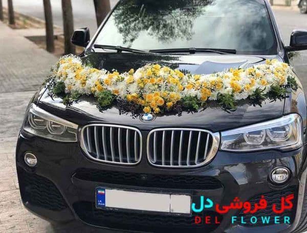 تزیین ماشین عروس بی ام و مشکی 606 — تصویر ۲