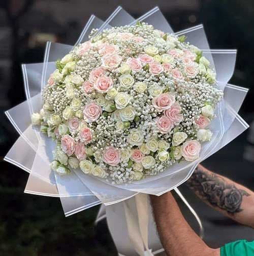 دسته گل رز مینیاتوری 112