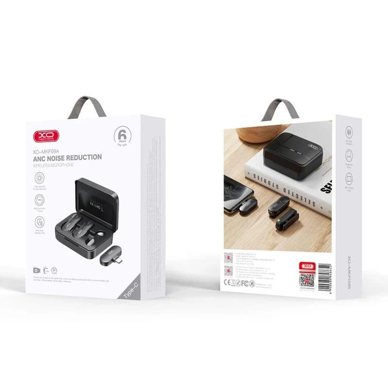 میکروفون بی سیم یقه ای تایپ سی ایکس او MKF09A کد 7830 — تصویر ۴