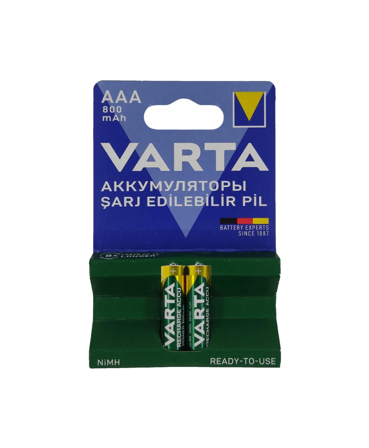 باتری نیم قلمی شارژی وارتا HR03 800mAh