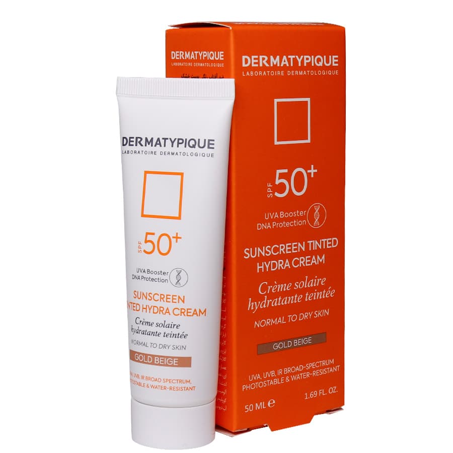 ضدآفتاب رنگی درماتیپیک پوست خشک spf 50 رنگ رز بژ(هیدرا کرم)