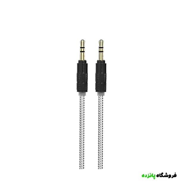 کابل فنری AUX – مشکی نقره ای — تصویر ۳