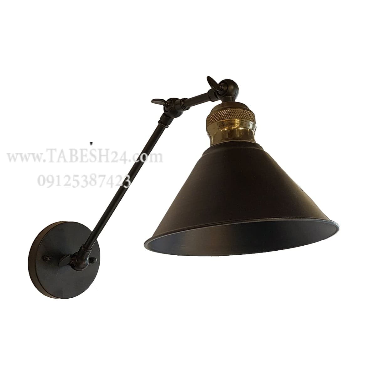 چراغ دیواری دو بازو کلاهی کد w-318 — تصویر ۳