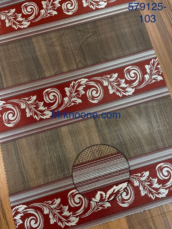 پرده زبرا طوسی قرمز گلدار