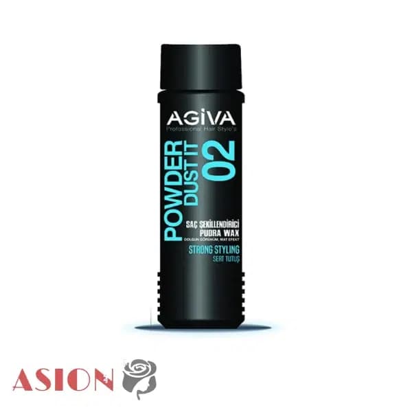 پودر حالت دهنده مو آگیوا AGIVA شماره 02 مشکی مدل Strong Styling