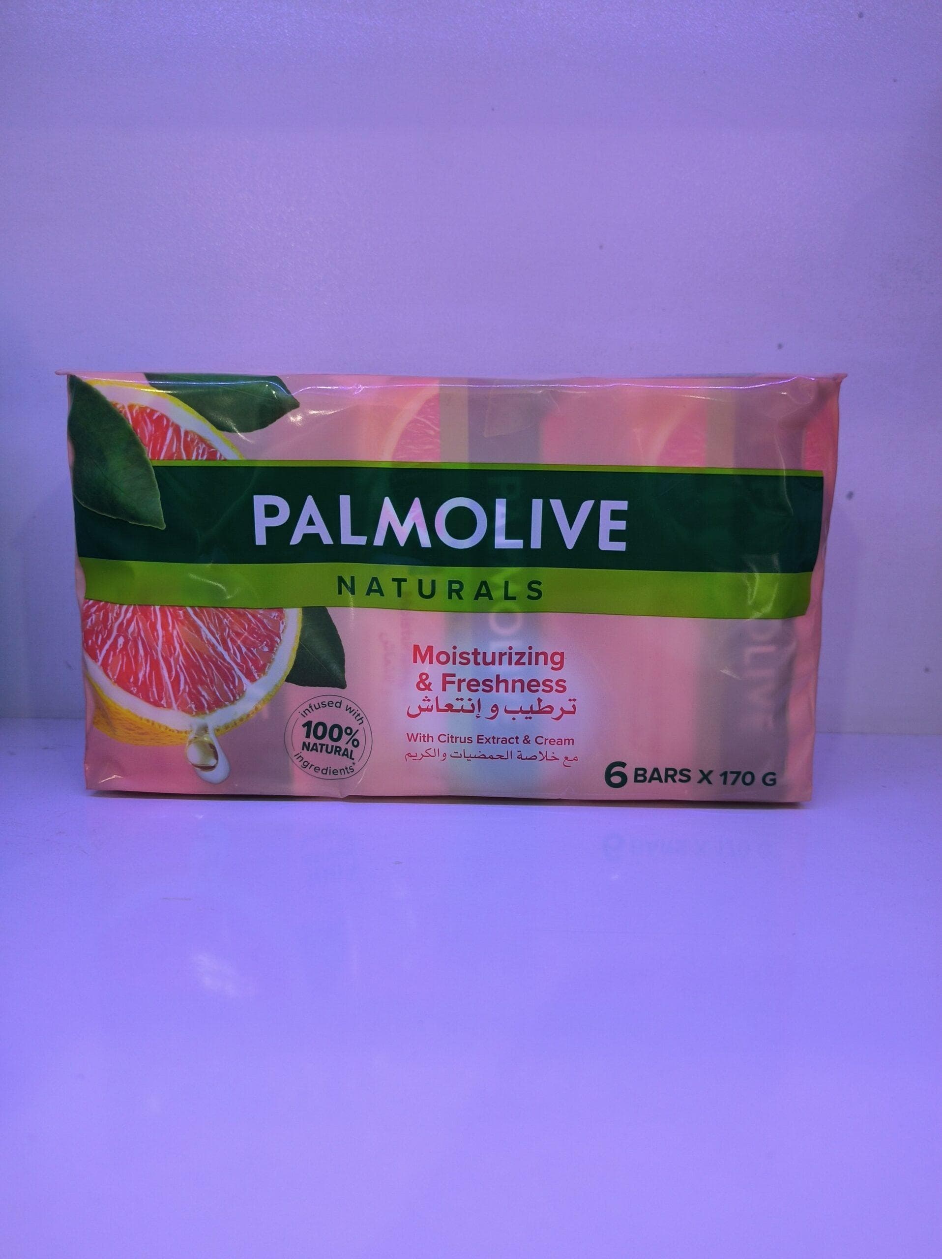 صابون پالمولیو Palmolive مدل مرطوب کننده و طراوت بخش Moisturizing & Freshness وزن 170 گرمی بسته 6 عددی