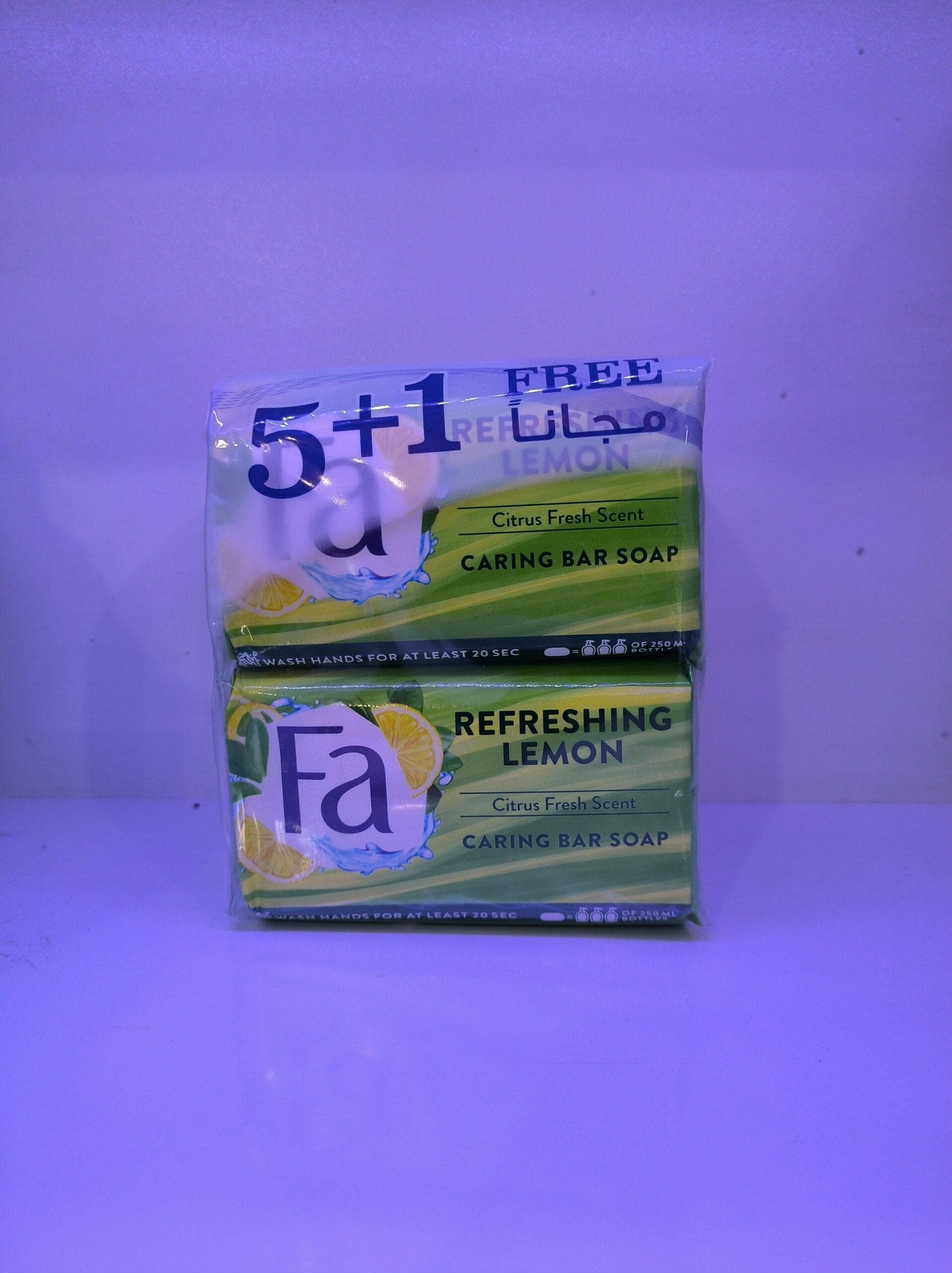 صابون فا Fa مدل لیمویی Refreshing Lemon وزن 125 گرمی بسته 6 عددی