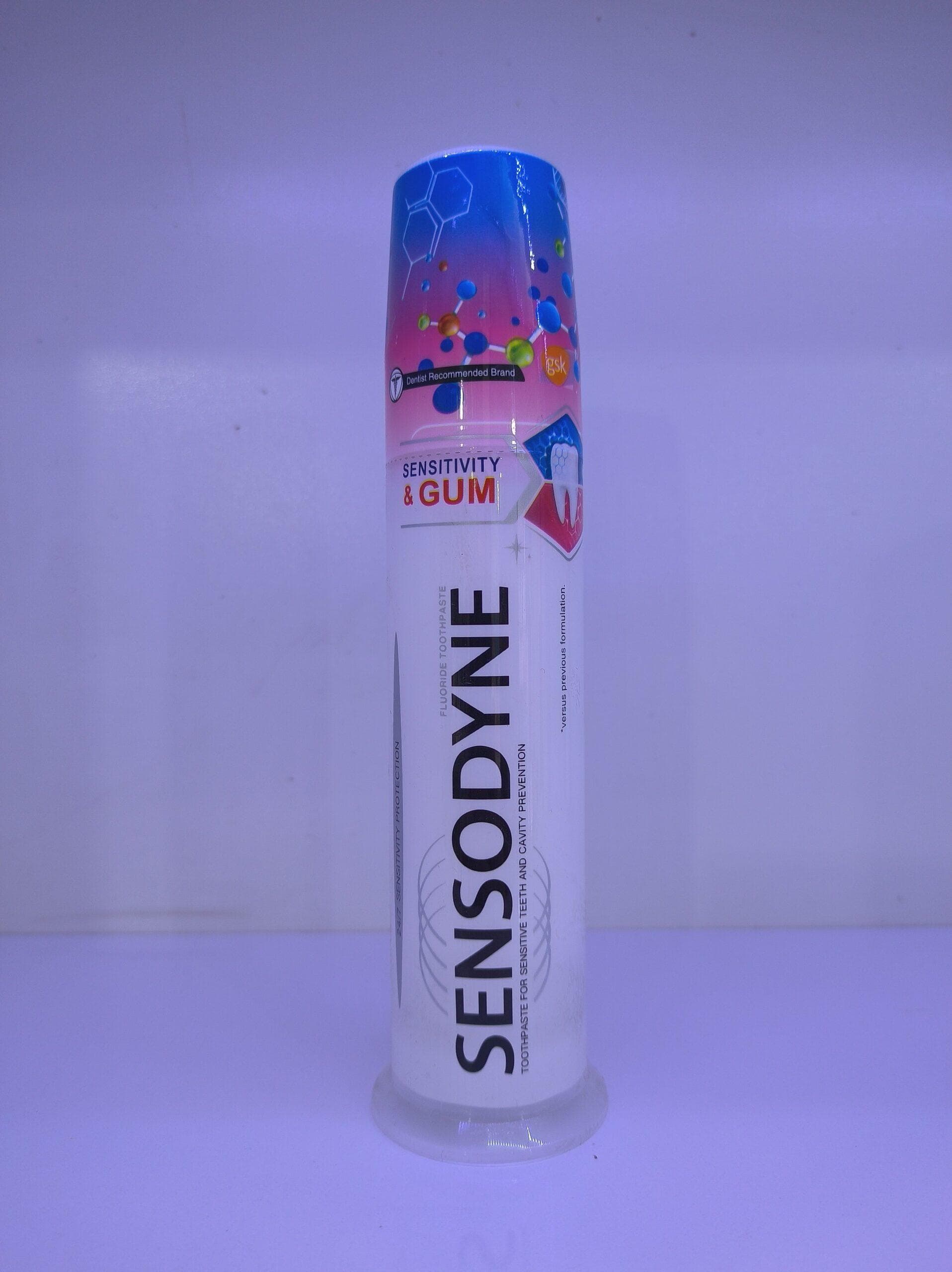 خمیر دندان پمپی ضدحساست و محافظ لثه سنسوداین SENSODYNE مدل Sensitivity & GUM حجم 100 میلی