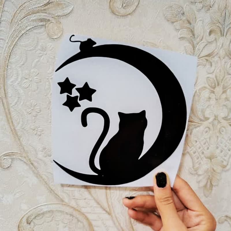 برچسب طرح ماه و گربه کد 2572 — تصویر ۱۲