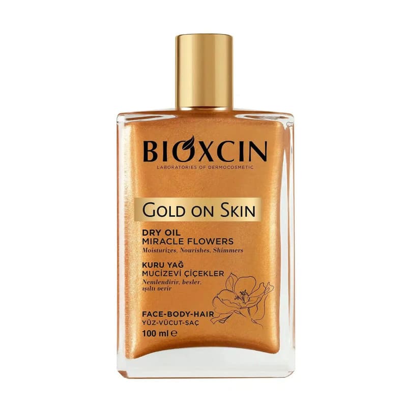 شیمر برنزه کننده روغن خشک بیوکسین مدل گلد آن اسکین (Bioxcin Gold On Skin) حجم ۱۰۰ میلیلیتر
