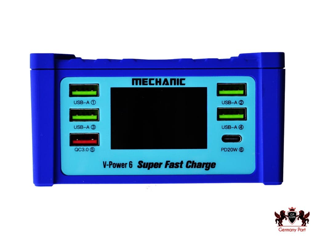 شارژر هاب و تستر 6 پورت فست شارژ هوشمند مکانیک – USB INTELLIGENT FAST LIGHTNING CHARGER I CHARGE V POWER 6 MECHANIC