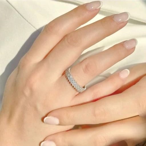 انگشتر زنانه نقره شاهکار میکرو پرنس 3لاین عیار 925 آبکاری طلاسفید