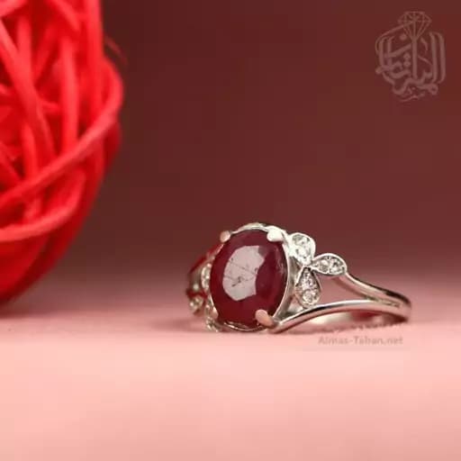 انگشتر نقره زنانه یاقوت سرخ کد 577 — تصویر ۲