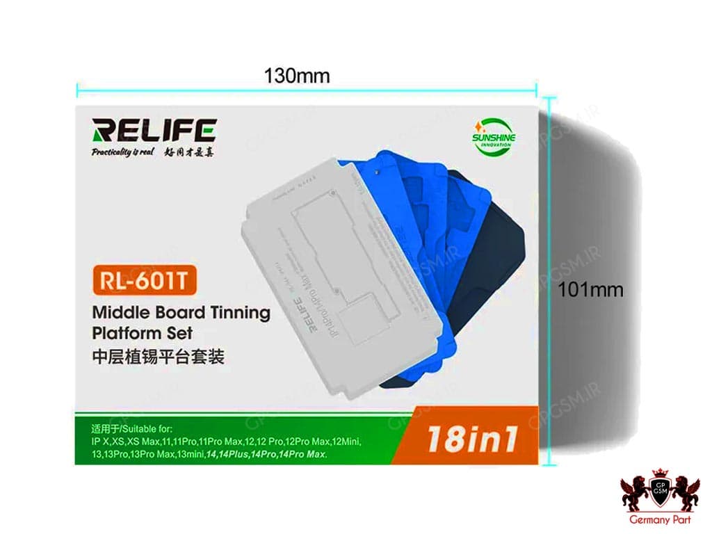 شابلون قالب و آهنربا مخصوص آیفون ریلایف-MIDDLE BOARD TINNING PLATFORM SET RL 601T