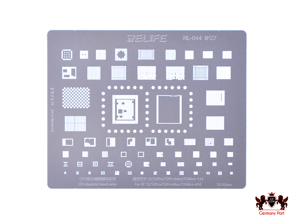 شابلون ای سی تغذیه آیفون-PRECISION BGA STENCLIS RL 044 RELIFE IPZ7