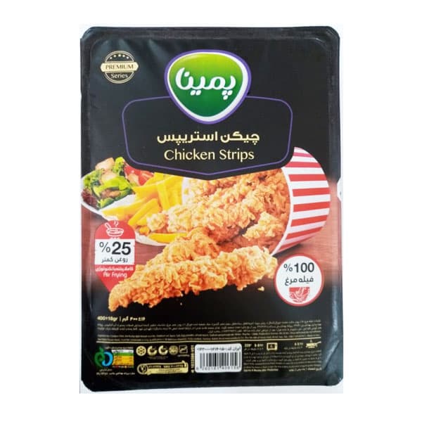 فیله مرغ چیکن استریپس پمینا 400 گرم