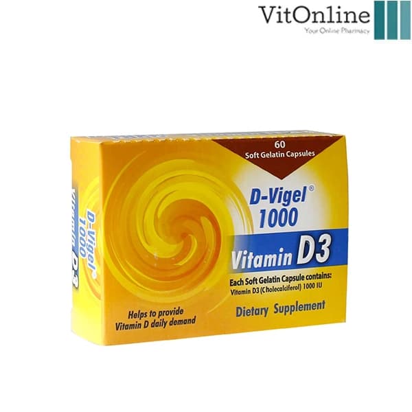 کپسول ژلاتینی ویتامین D3 دی ویژل 1000 واحد دانا 60 عدد