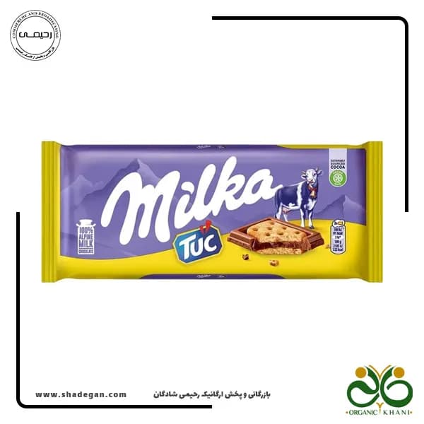 شکلات تخت شیری با ترکیب بیسکوئیت توک میلکا | Milka Chocolate TUC — تصویر ۲