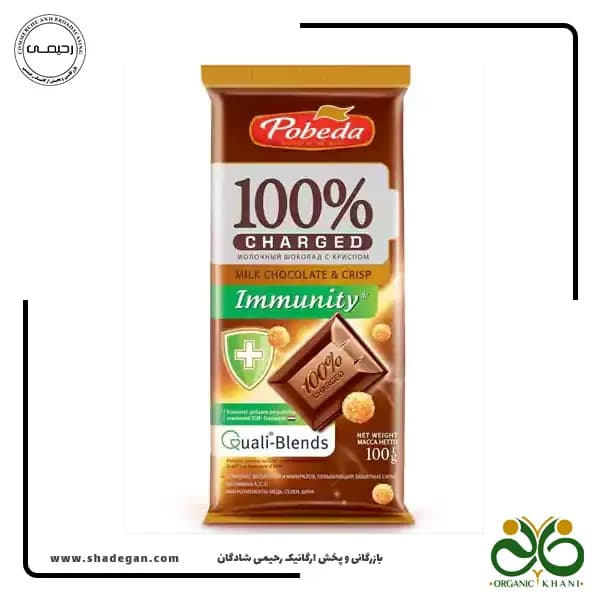شکلات تخته ای شیری کریسپی بدون قند پوبدا