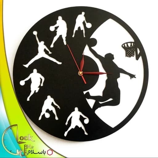 ساعت دیواری طرح بسکتبال کد 65 (پس کرایه)