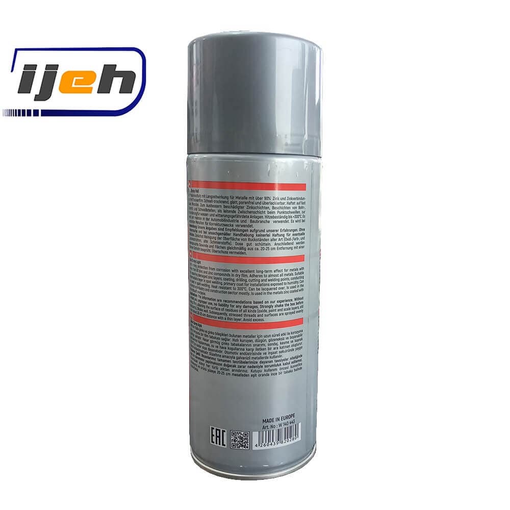 اسپری زینک وینکل آلمان – اسپری گالوانیزه و ضد زنگ WINKEL ZINC SPRAY 400ml — تصویر ۳