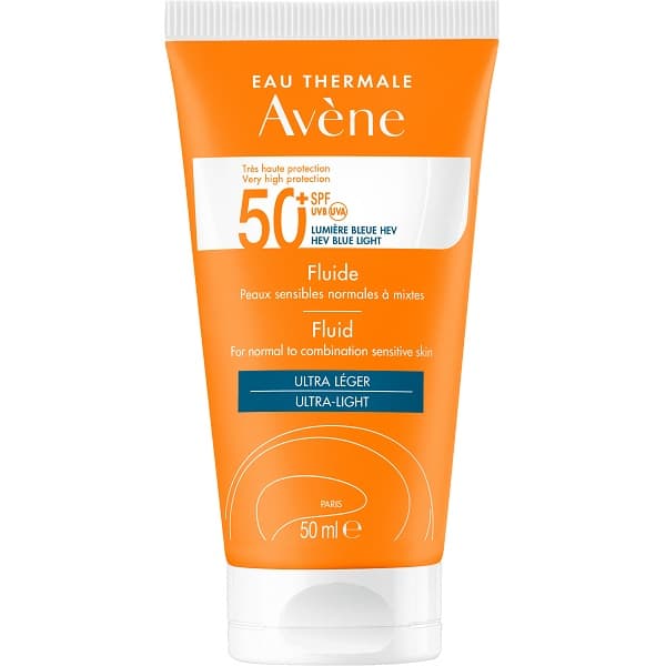 ضد آفتاب فلوئیدی اون مناسب پوست حساس و انواع پوست Avene solar Fluid SPF 50+ Blue Light Sensitive skin