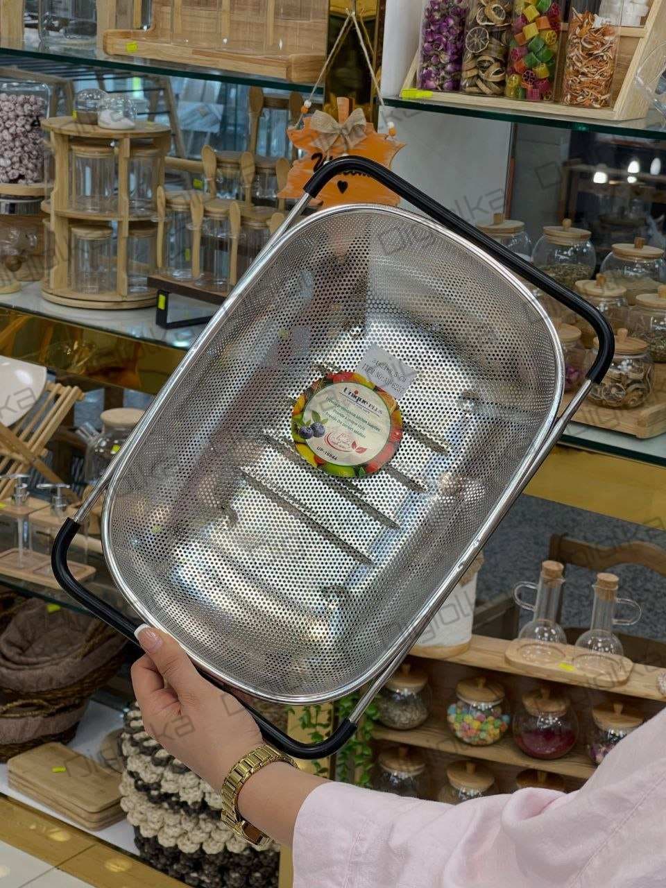آبکش استیل وارداتی روی سینکی تاشو