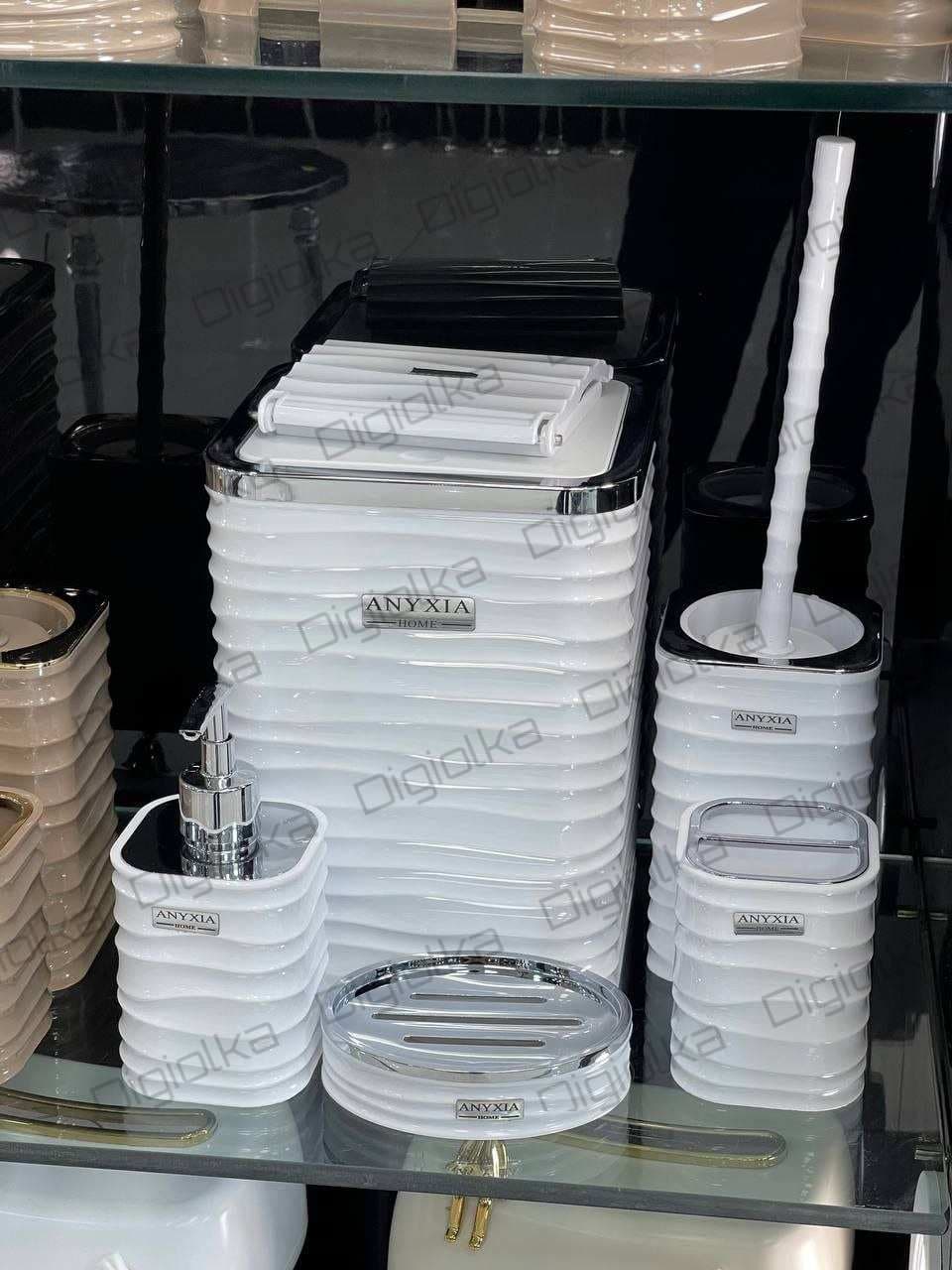 ست سرویس بهداشتی ۶ پارچه آنیکسیا مدل سطل درب تاچ (ووکا) — تصویر ۱۲