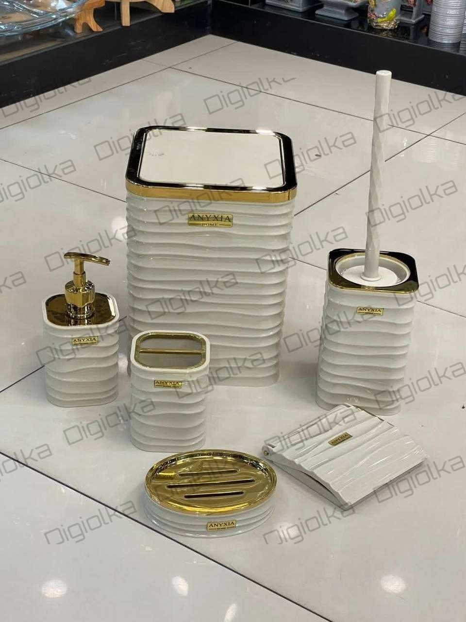 ست سرویس بهداشتی ۶ پارچه آنیکسیا مدل سطل درب تاچ (ووکا) — تصویر ۱۱