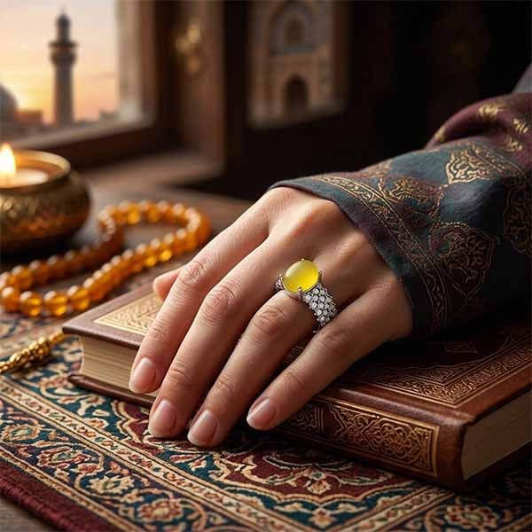 انگشتر شرف الشمس نقره زنانه طرح فرح + حکاکی — تصویر ۶