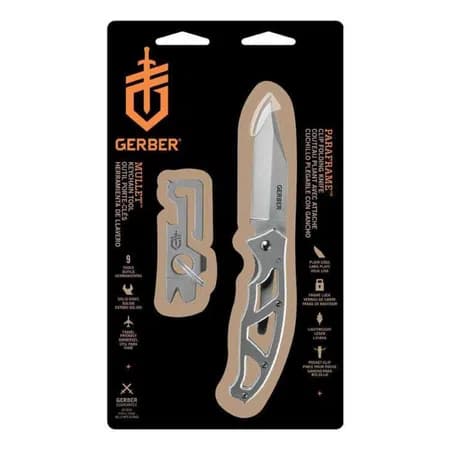 مجموعه چاقو تاشو و ابزار چند کاره گربر Gerber Paraframe + Mullet Key Chain — تصویر ۱۰