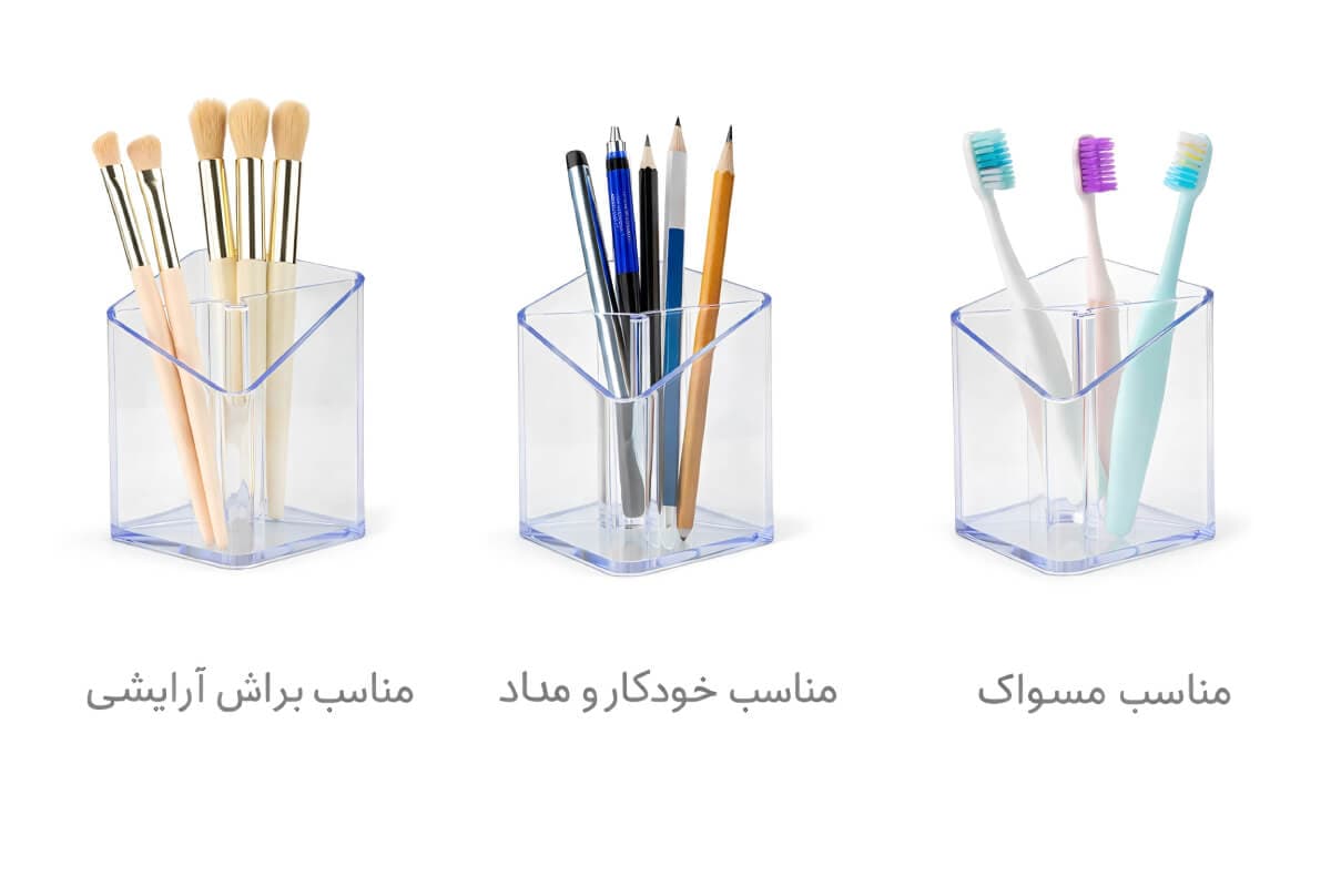 استند کریستالی پد پنبه و براش A8855 — تصویر ۸